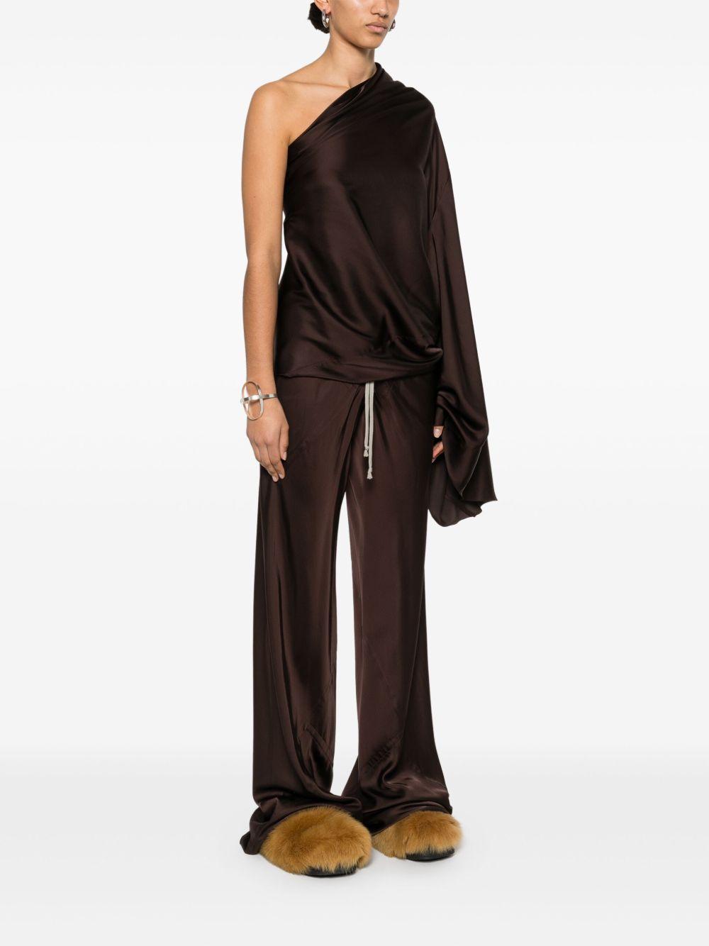One-sleeve top RP01E7234SCH 14 MAHOGANY RICK OWENS 