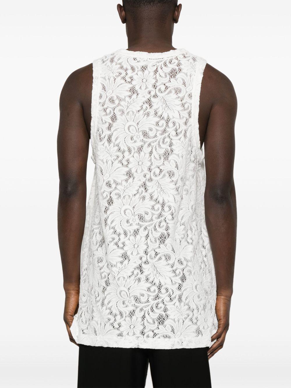 White Raschel Lace Tank Top POT035 2 WHITE COMME DES GARCONS HOMME PLUS 