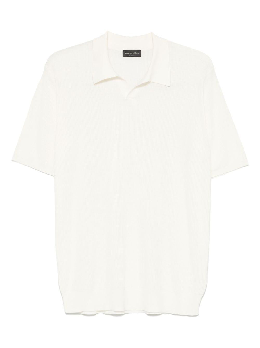 Polo in maglia RB11124 02 ECRU ROBERTO COLLINA 