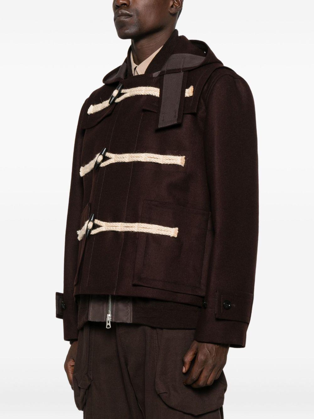 Wool Melton Jacket 2503846M 601 BROWN SACAI 
