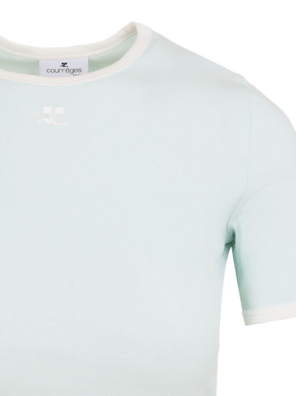 Signature Contrast T-shirt 125JTS017JS0203 B216 LIGHT MINT COURREGES 