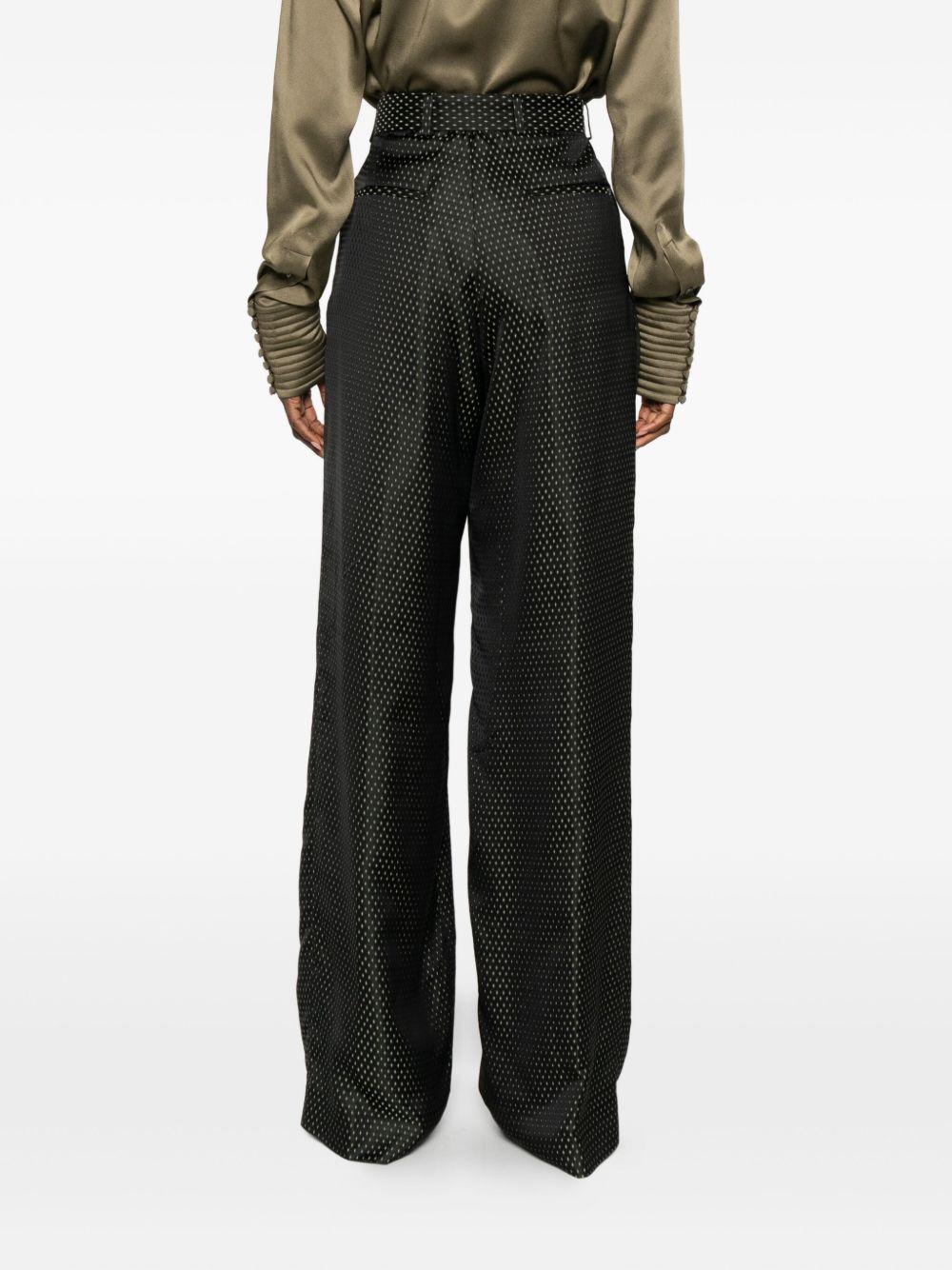 Belted Jacquard Trousers PEACHESBIS2350 900 BLACK DRIES VAN NOTEN 
