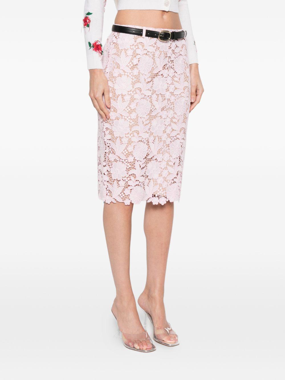 Pink Lace Midi Skirt SS26182MSKP PINK SELF-PORTRAIT 