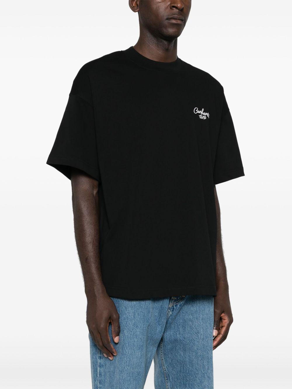 T-shirt S/S Signature Script I033828 0D2XX BLACK WHITE CARHARTT WIP 