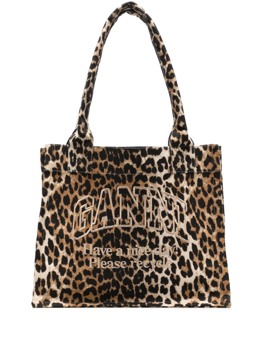 Large Leopard Easy Shopper A5807 943 LEOPARD GANNI 