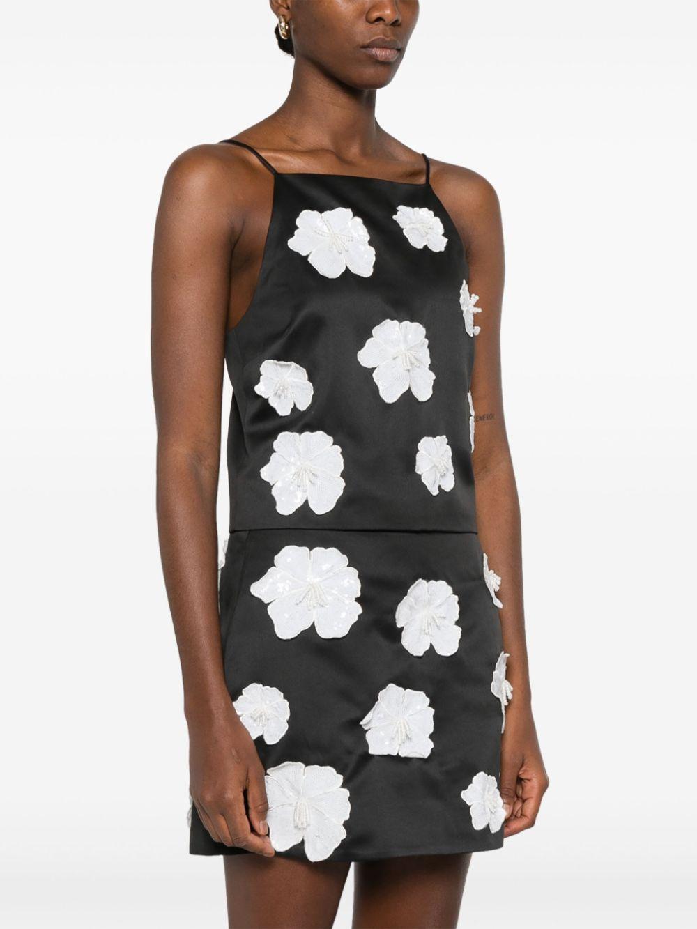 Top a fiori 113244100 100 BLACK ROTATE 