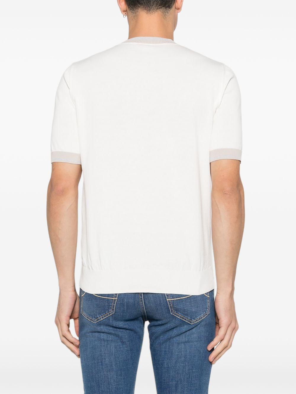Maglia girocollo in cotone M76MAGM19MAG0M013 010213 BIANCO SABBIA GRIGIO ELEVENTY 