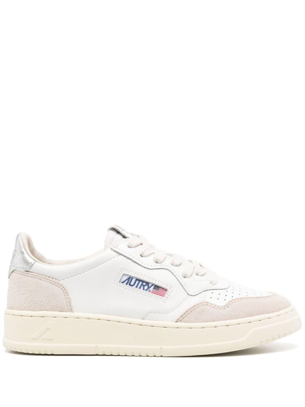 Sneakers Medalist Low in pelle e suede bianca e argento AULWLS74 WHITE SILVER AUTRY 