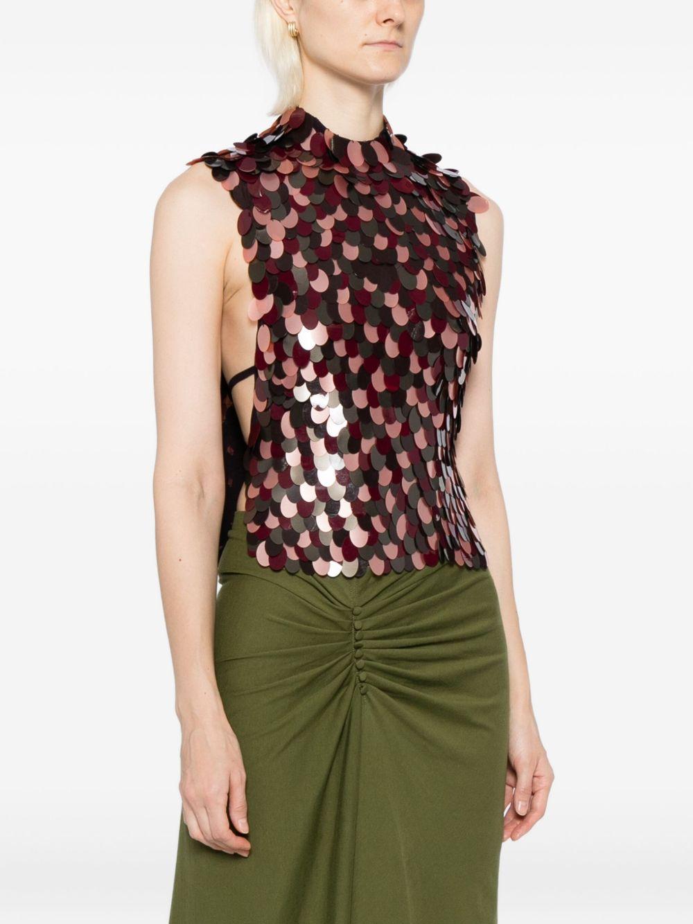 Embellished Bib CARMASAEMB2317 358 BURGUNDY DRIES VAN NOTEN 