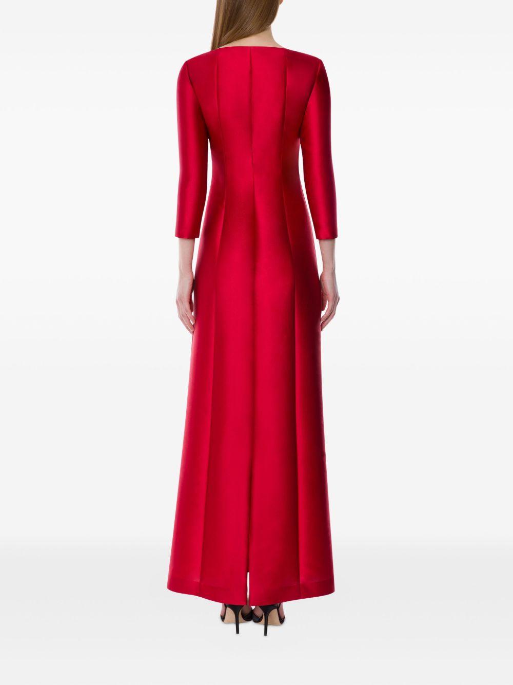 Abito in Mikado a Maniche Lunghe 252M04695146 0112 ROSSO ALBERTA FERRETTI 