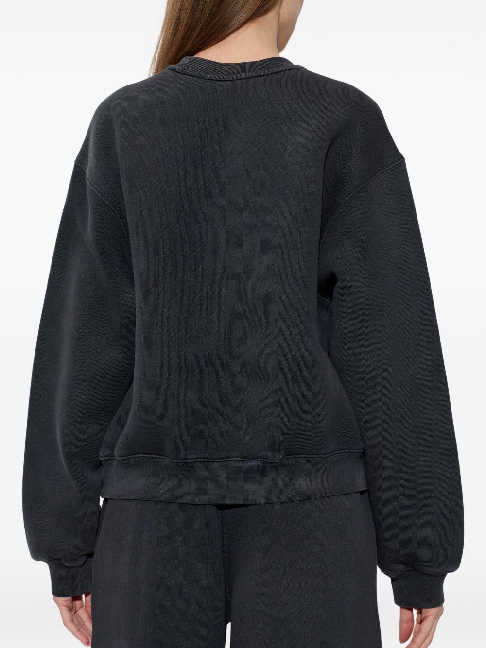 Felpa Girocollo Hotfix Logo 4CC1261219 011 WASHED BLACK ALEXANDER WANG 