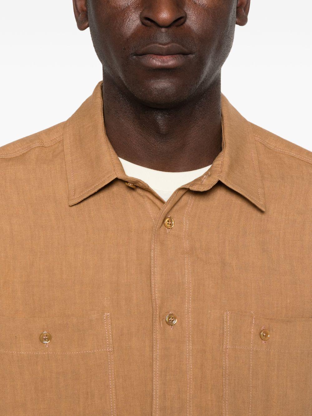 Camicia in lino B6AB0018 62M SAFARI AMARANTO 