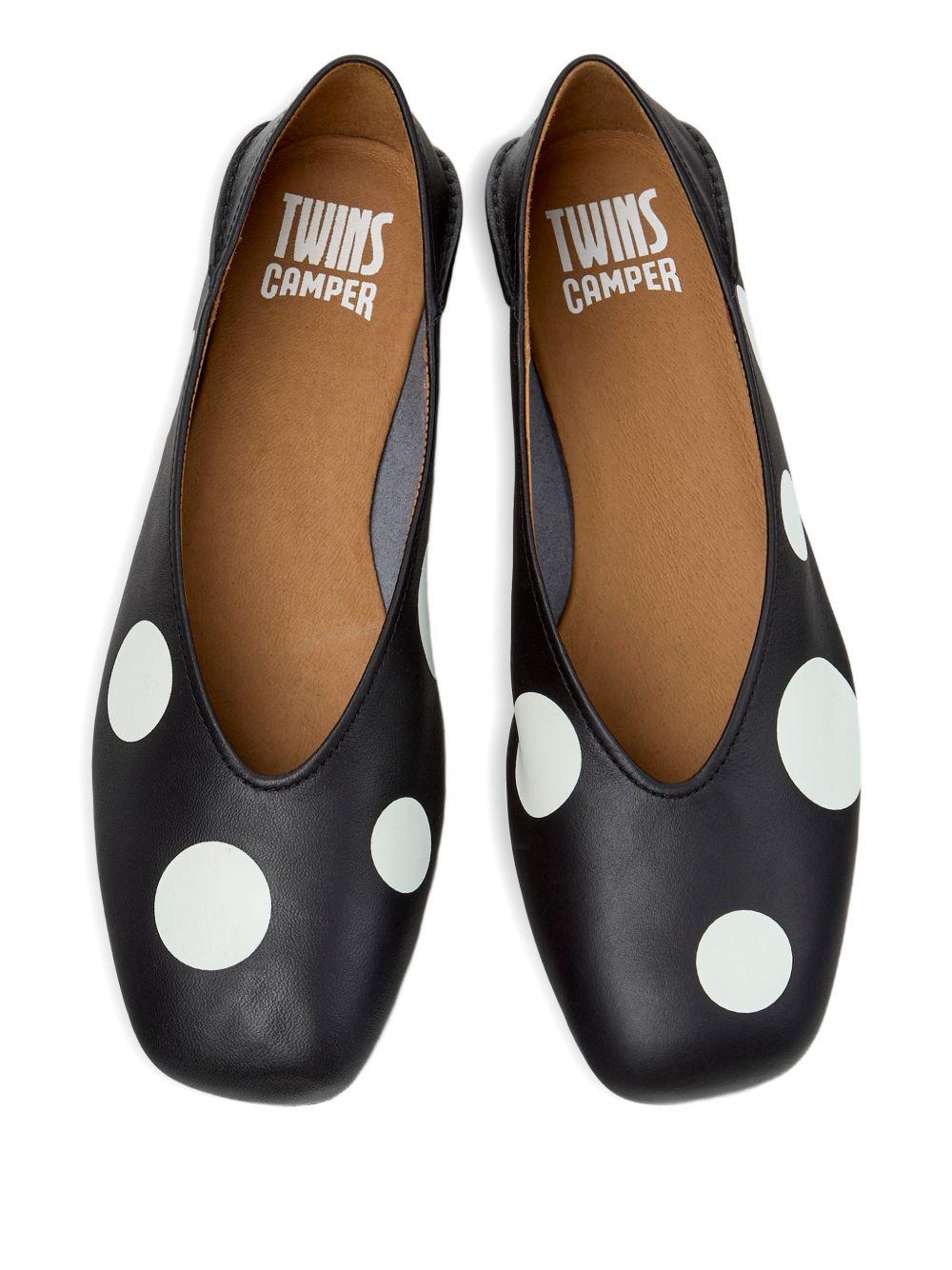 Ballerine in pelle K201253 050 DOTS BLACK WHITE CAMPER 