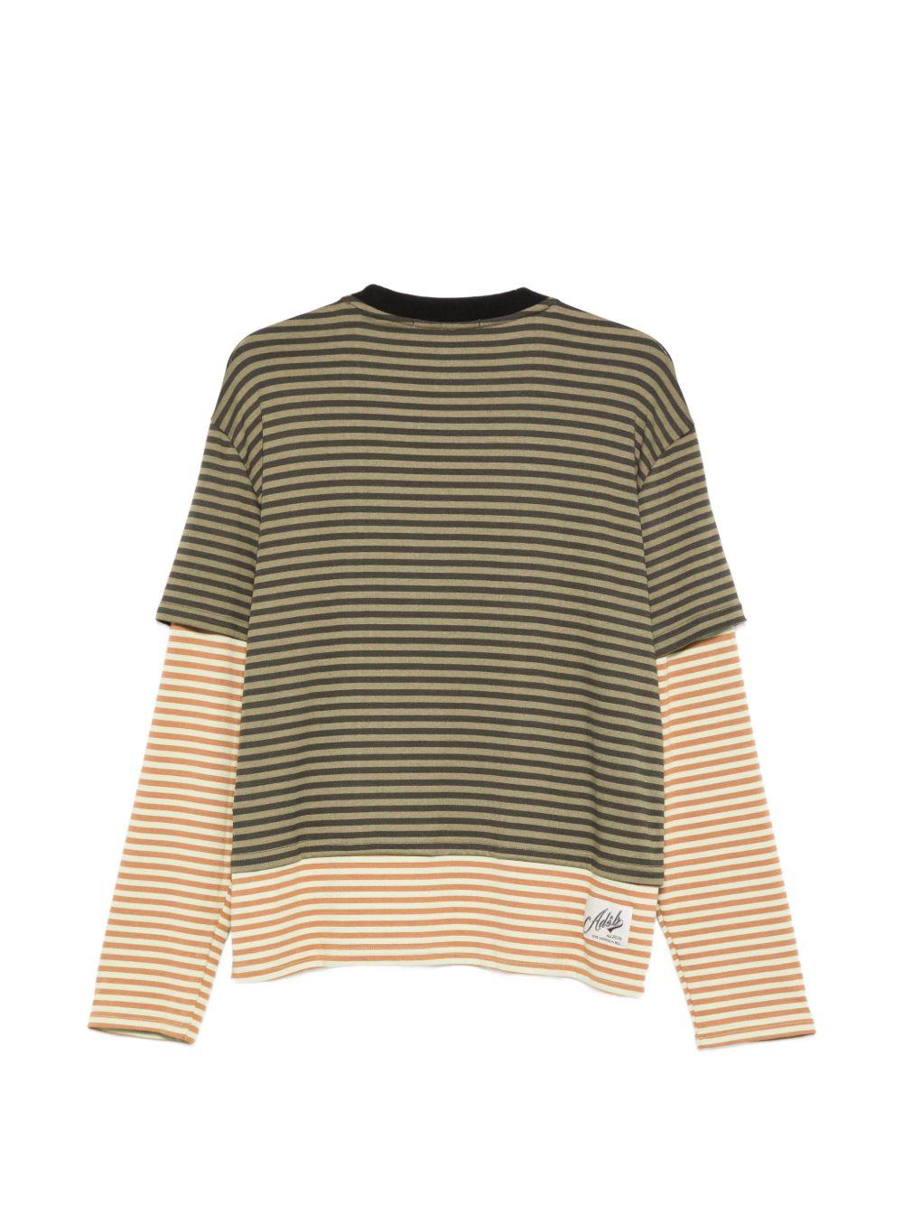 Heart Message Stripe Layered L/S T-Shirt ATB1430M KHAKI ANDERSSON BELL 