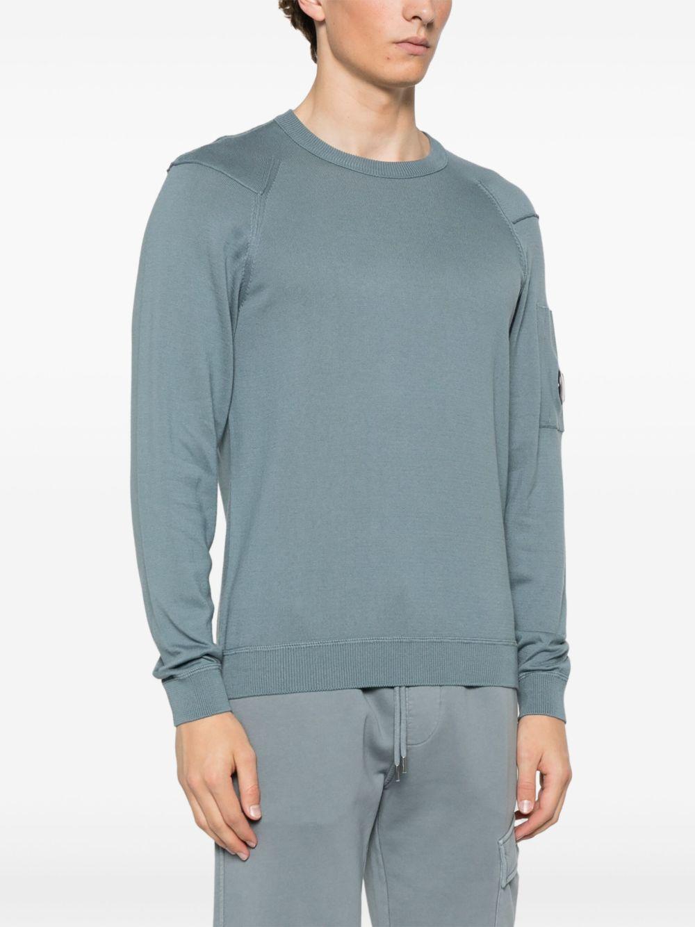 Sea Island Crewneck Lens Knit 18CMKN026A004037A 872 STORMY WEATHER CP COMPANY 