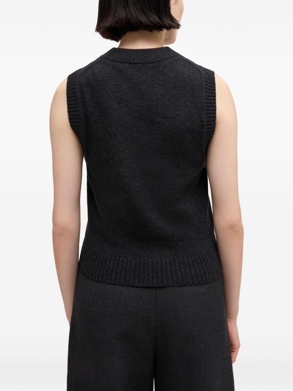 Graphic Wool Vest A1070044 052 BLACK SAND GANNI 