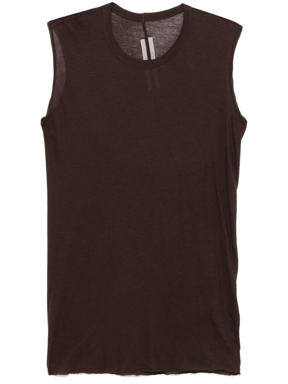 Cotton tank top RU01E5151UC 14 MAHOGANY RICK OWENS 