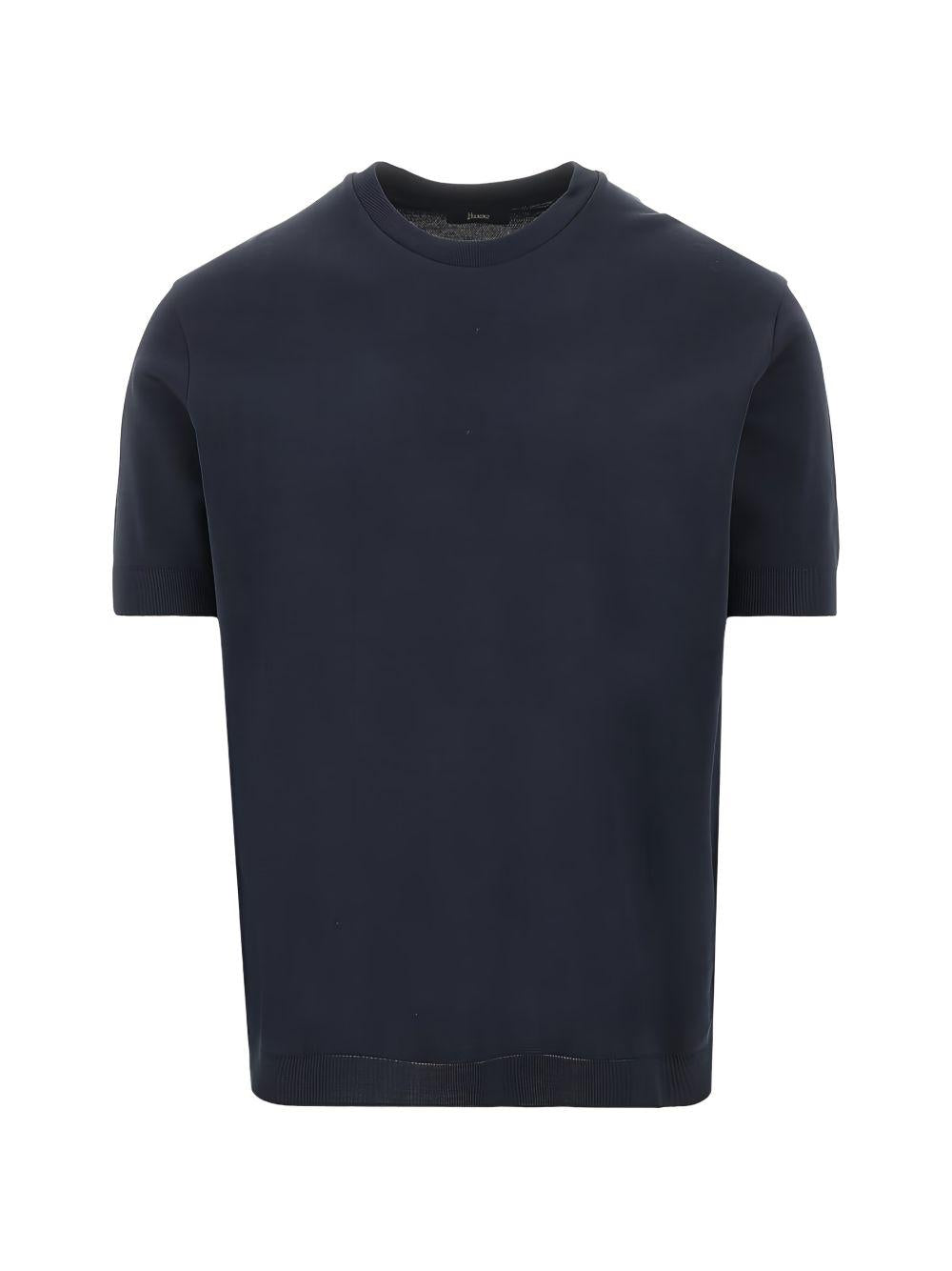 T-shirt in Jersey Knit Effect JG000206U52059 9201 BLUE NAVY HERNO 