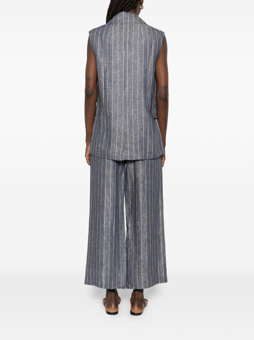 Completo In Puro Lino Gessato SMMBALLO 001 DARK BLUE S MAX MARA 