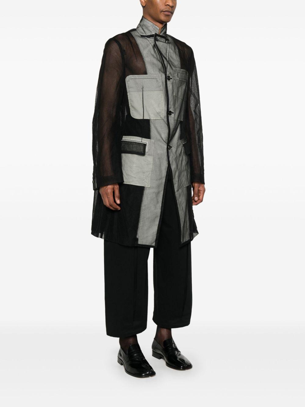 Black Nylon Tulle Long Blazer POJ064 1 BLACK COMME DES GARCONS HOMME PLUS 