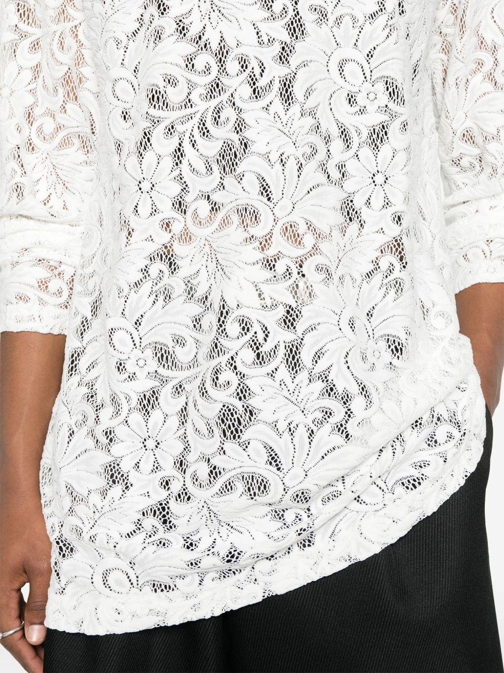 White Raschel Lace T-shirt POT034 2 OFF WHITE COMME DES GARCONS HOMME PLUS 