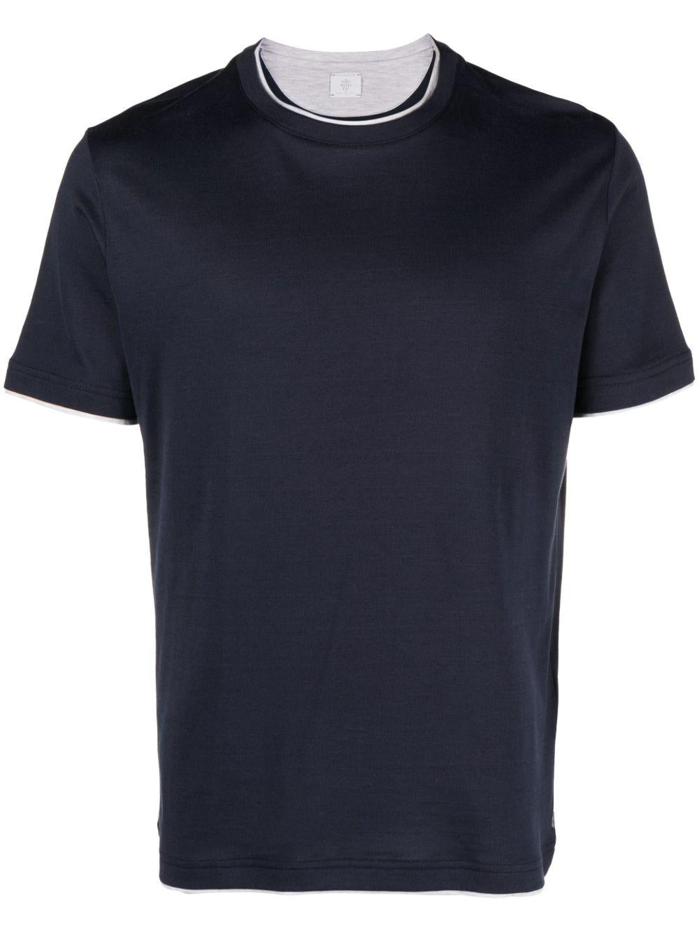 T-shirt girocollo in jersey Giza cotton X75TSHH04TES0H077 1113 BLUE GRIGIO ELEVENTY 