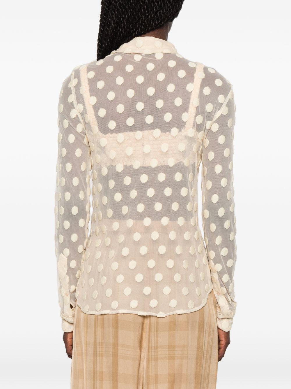 Fitted Mesh Cotton Shirt CLOUDY3291 5 ECRU DRIES VAN NOTEN 