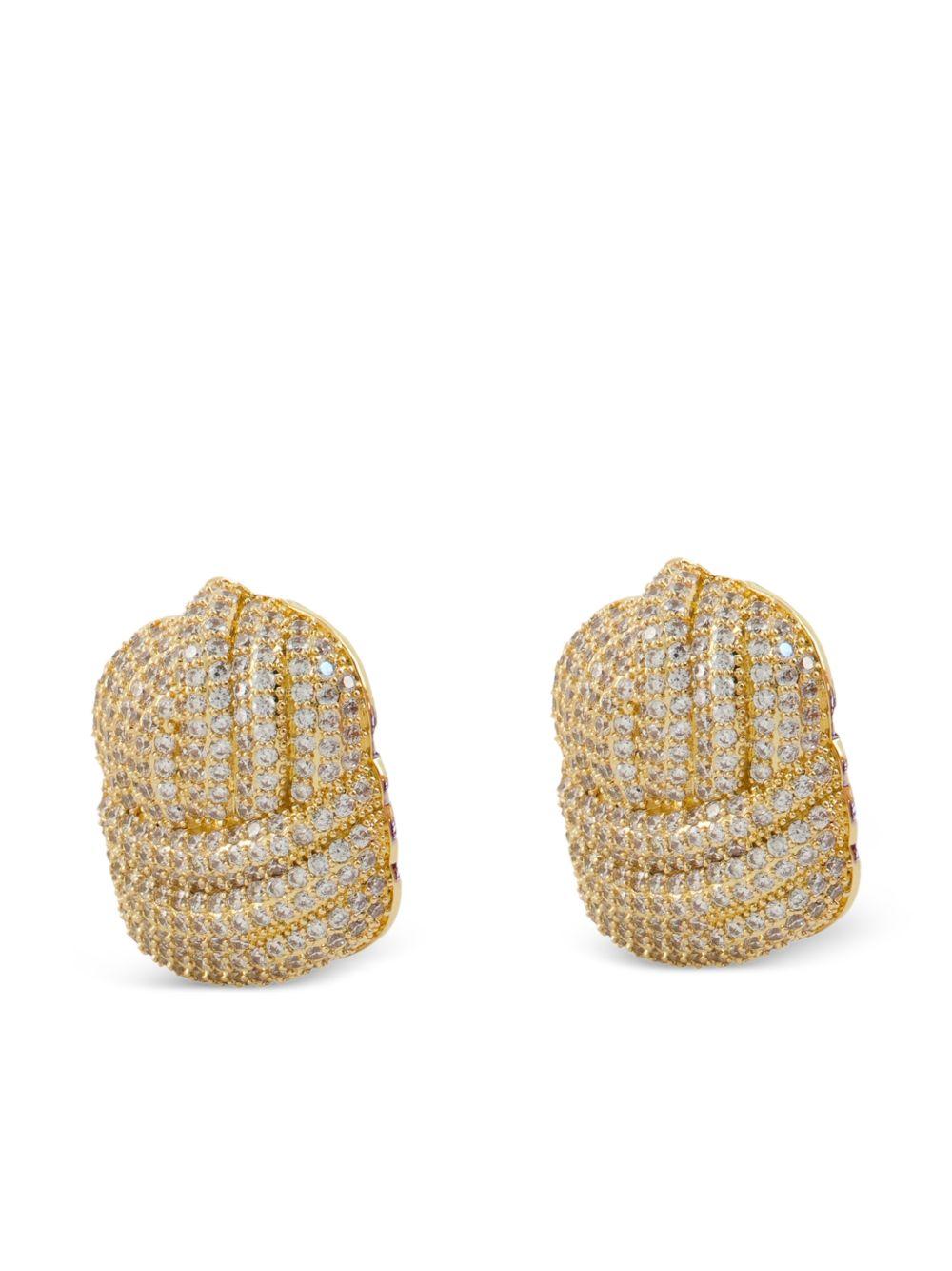 Orecchini Con Nodo In Cristallo RS26620EAGD GOLD SELF-PORTRAIT 