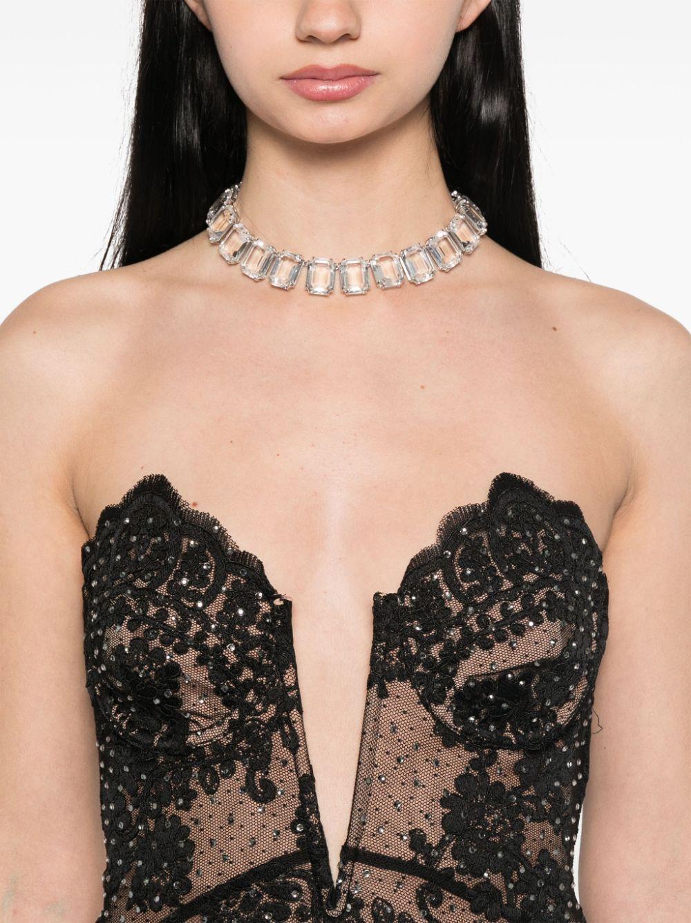 Rhinestoned lace maxi dress RS25201XB BLACK SELF-PORTRAIT 