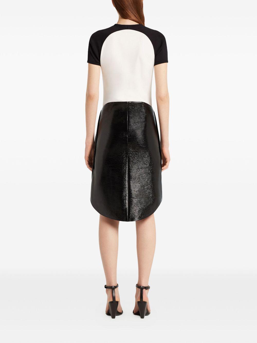 Circle Contrast T-shirt 325JTS214JS0203 0098 WHITE BLACK COURREGES 