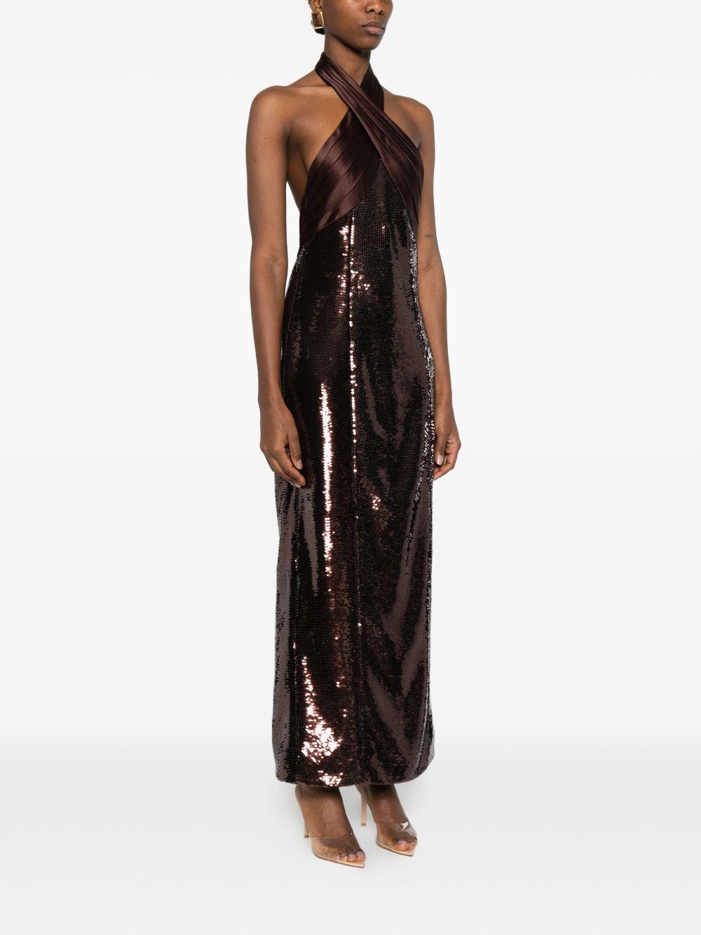 Tamra Abito Con Pailettes RPF251162617 TOBACCO RETROFETE 