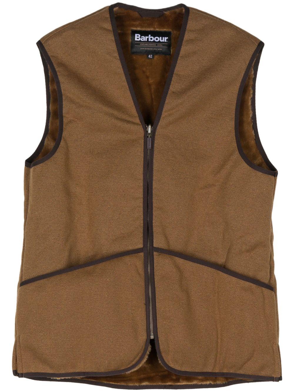 Gilet/fodera in pile caldo con cerniera MLI0004MLI1 BR31 BROWN BARBOUR 