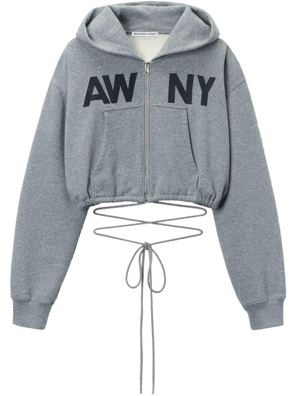 Felpa a portafoglio destrutturata 4CC2251553 021 DARK HEATHER GREY ALEXANDER WANG 