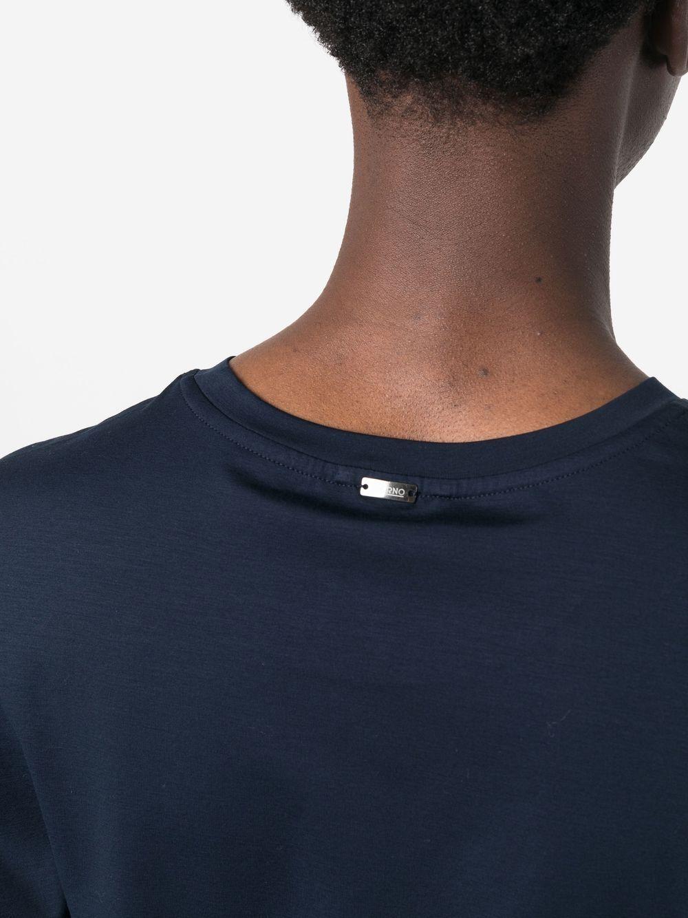 T-shirt in superfine cotton stretch JG000174U52003 9200 BLUE HERNO 