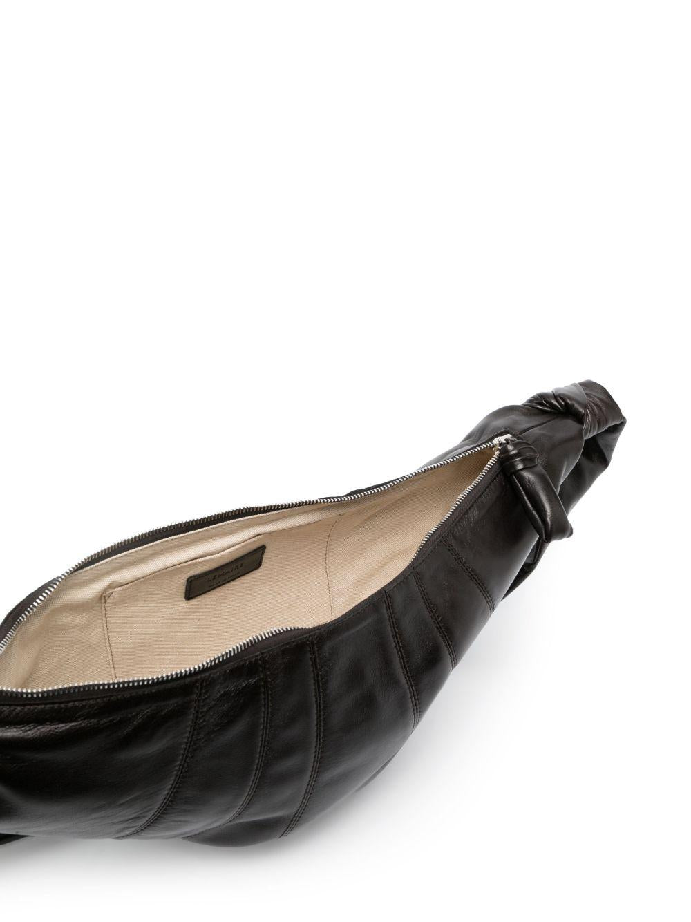 Medium Croissant Bag in Leather BG0001LL095 BR490 DARK CHOCOLATE LEMAIRE 