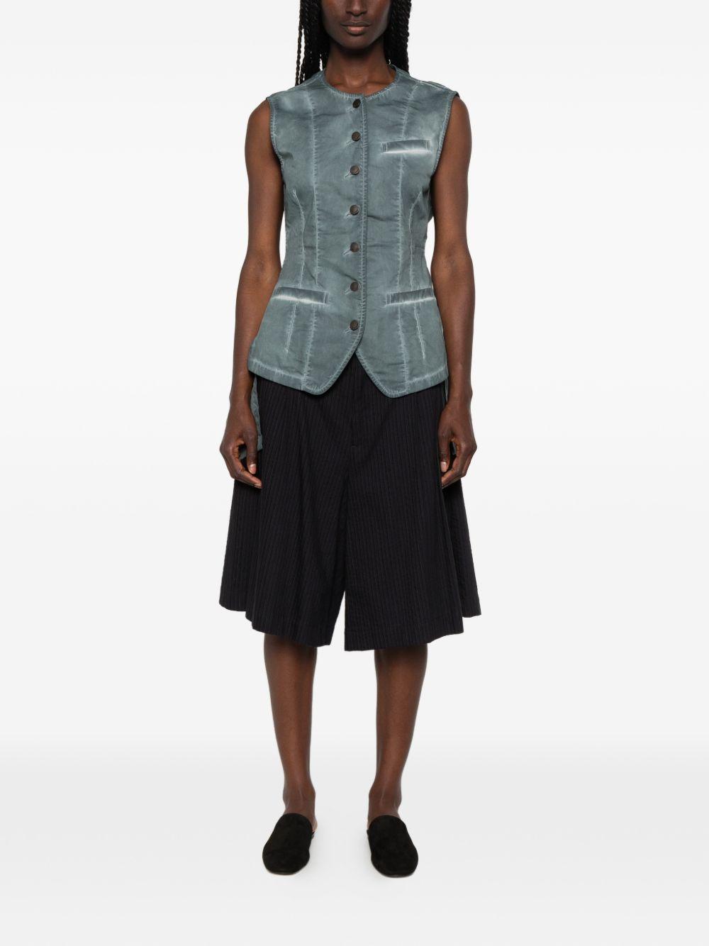 Kirai twisted-back waistcoat UW6057 UW380 STEEL BLUE UMA WANG 