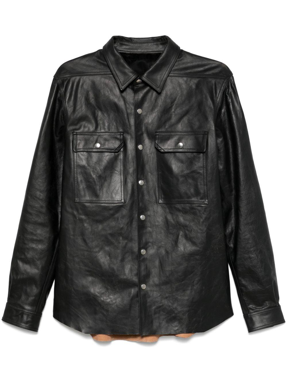 Leather jacket RU01E5729LTP 09 BLACK RICK OWENS 