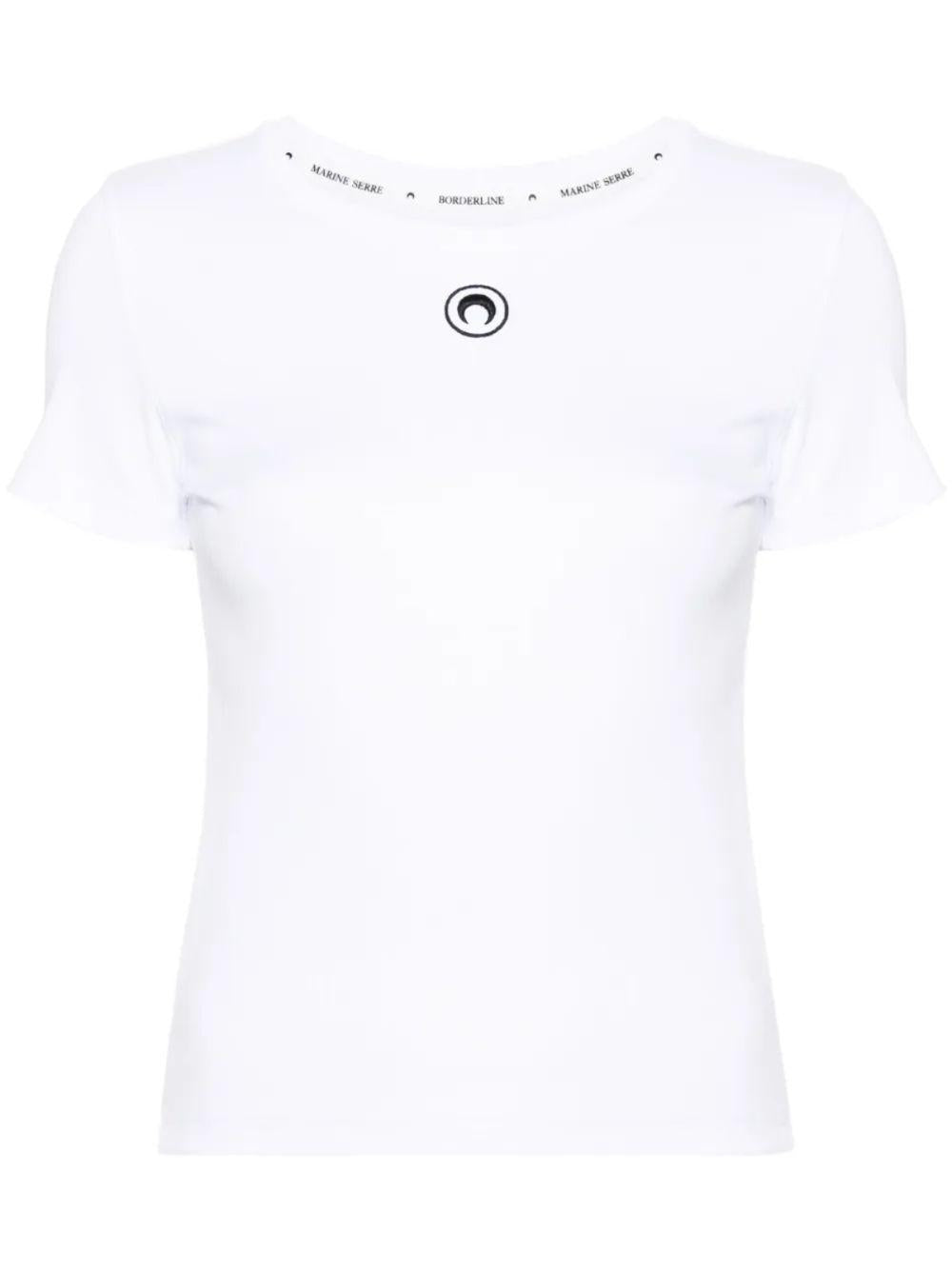 Moon Logo Baby Fit T-shirt WTT012ACJER0008 WH10 WHITE MARINE SERRE 