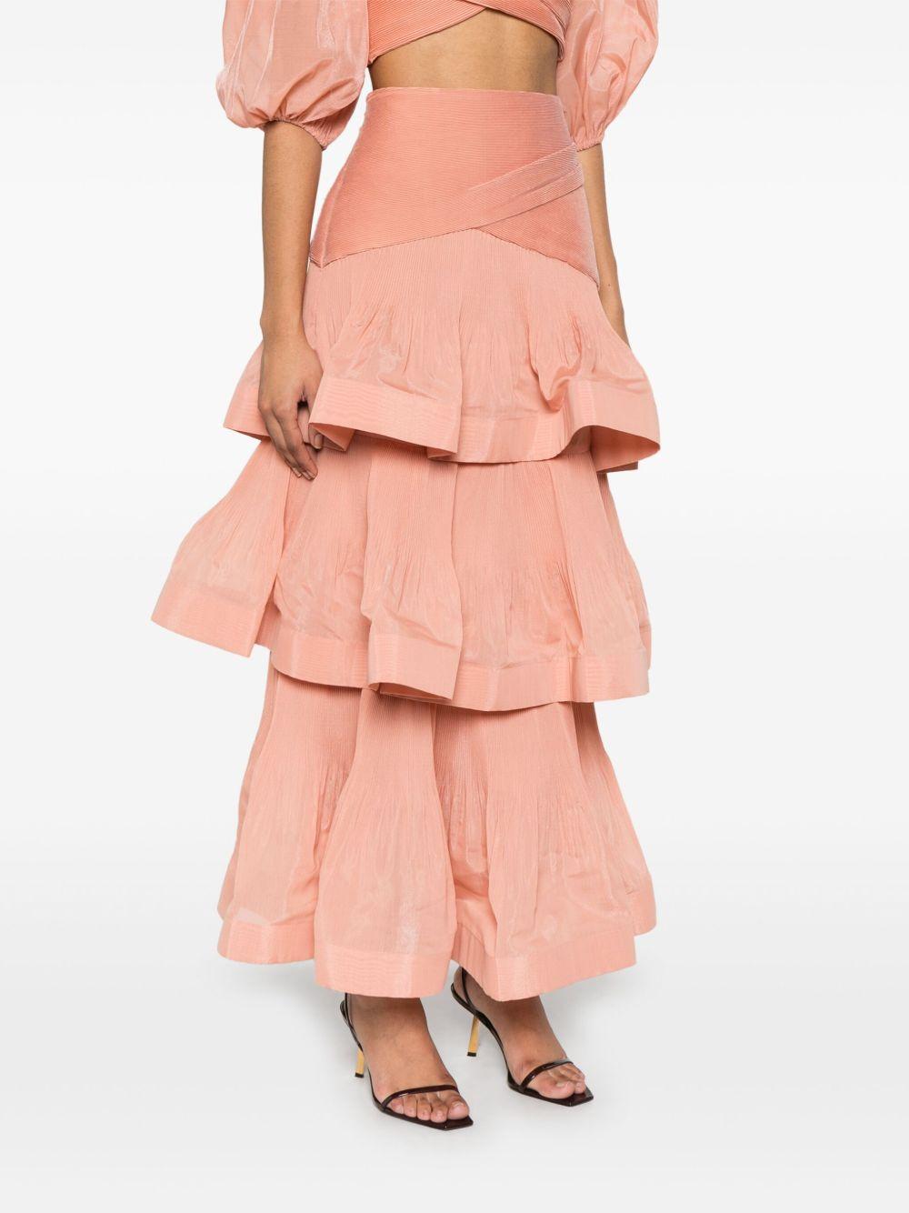 Gonna lunga plissettata 3914SS25R PEACH ZIMMERMANN 