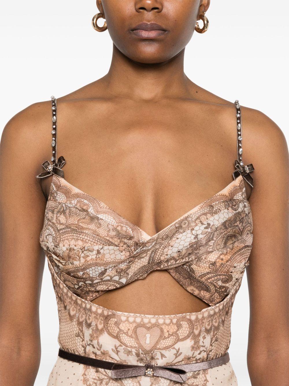 Abito Midi Crush 2177DR251 PEACH LACE PRINT ZIMMERMANN 