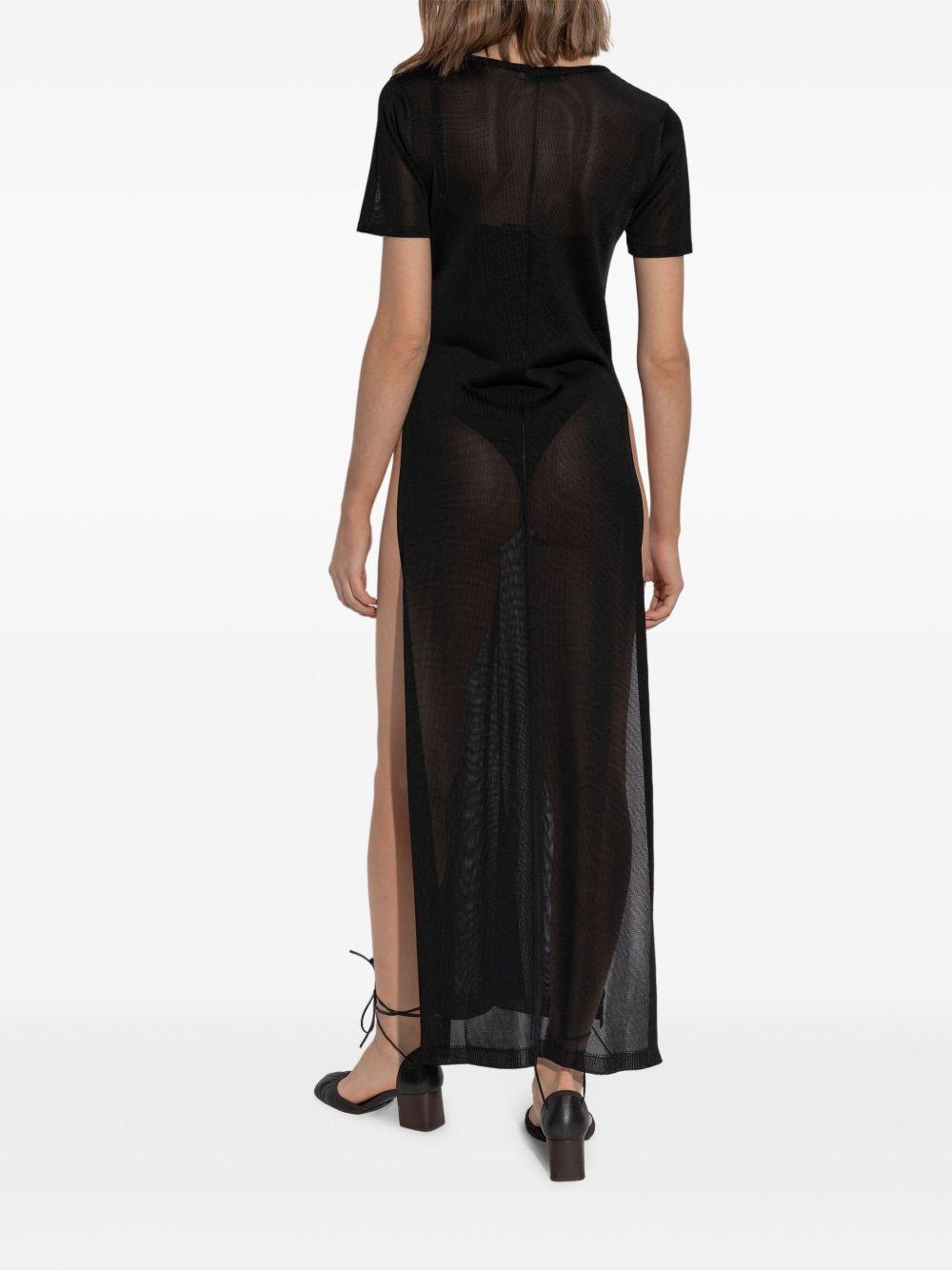 Column dress with slits<BR/> DR1104LK1037 BK999 BLACK LEMAIRE 