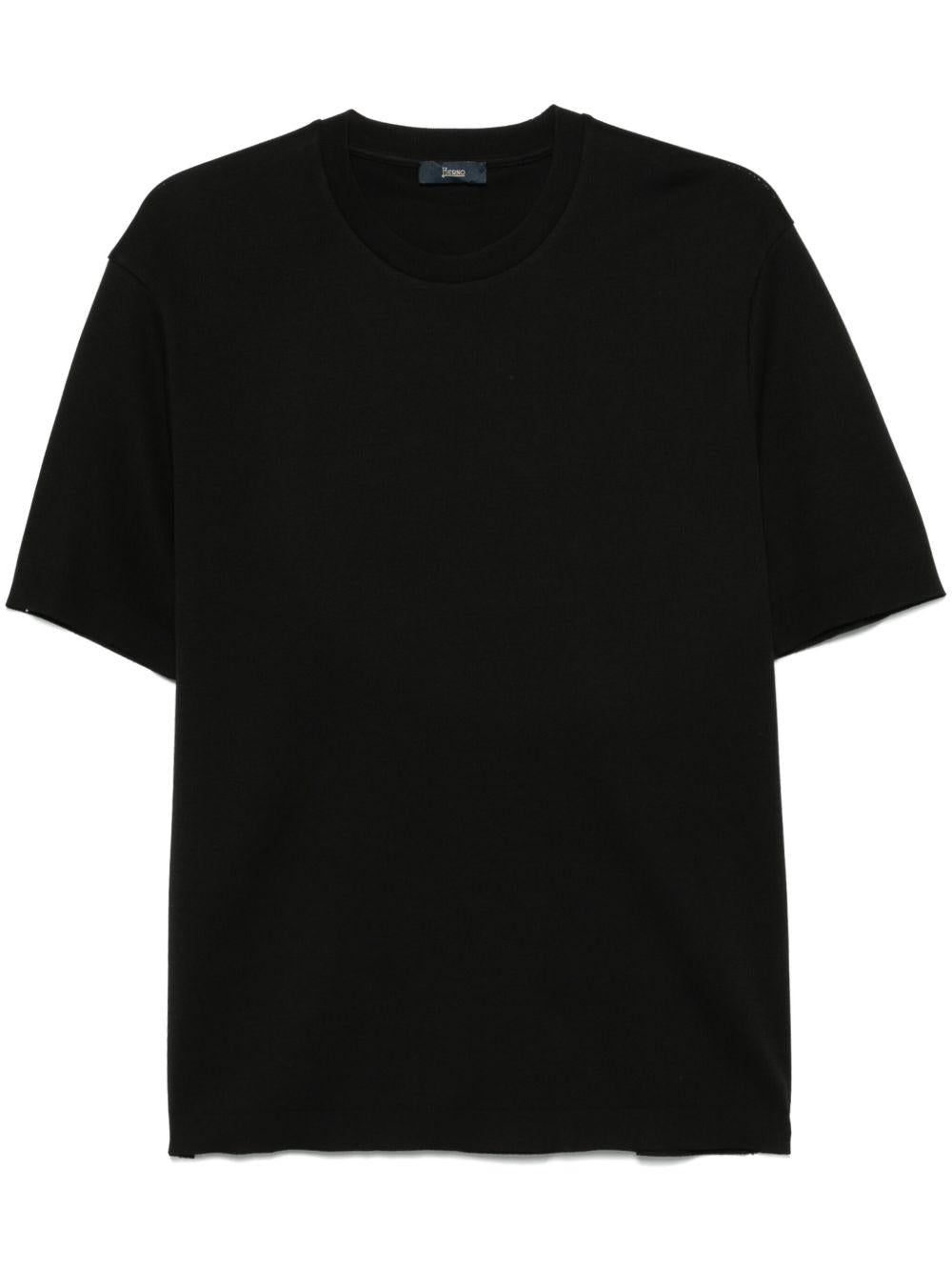 T-shirt in jersey knit effect JG000206U52059 9300 Nero HERNO 