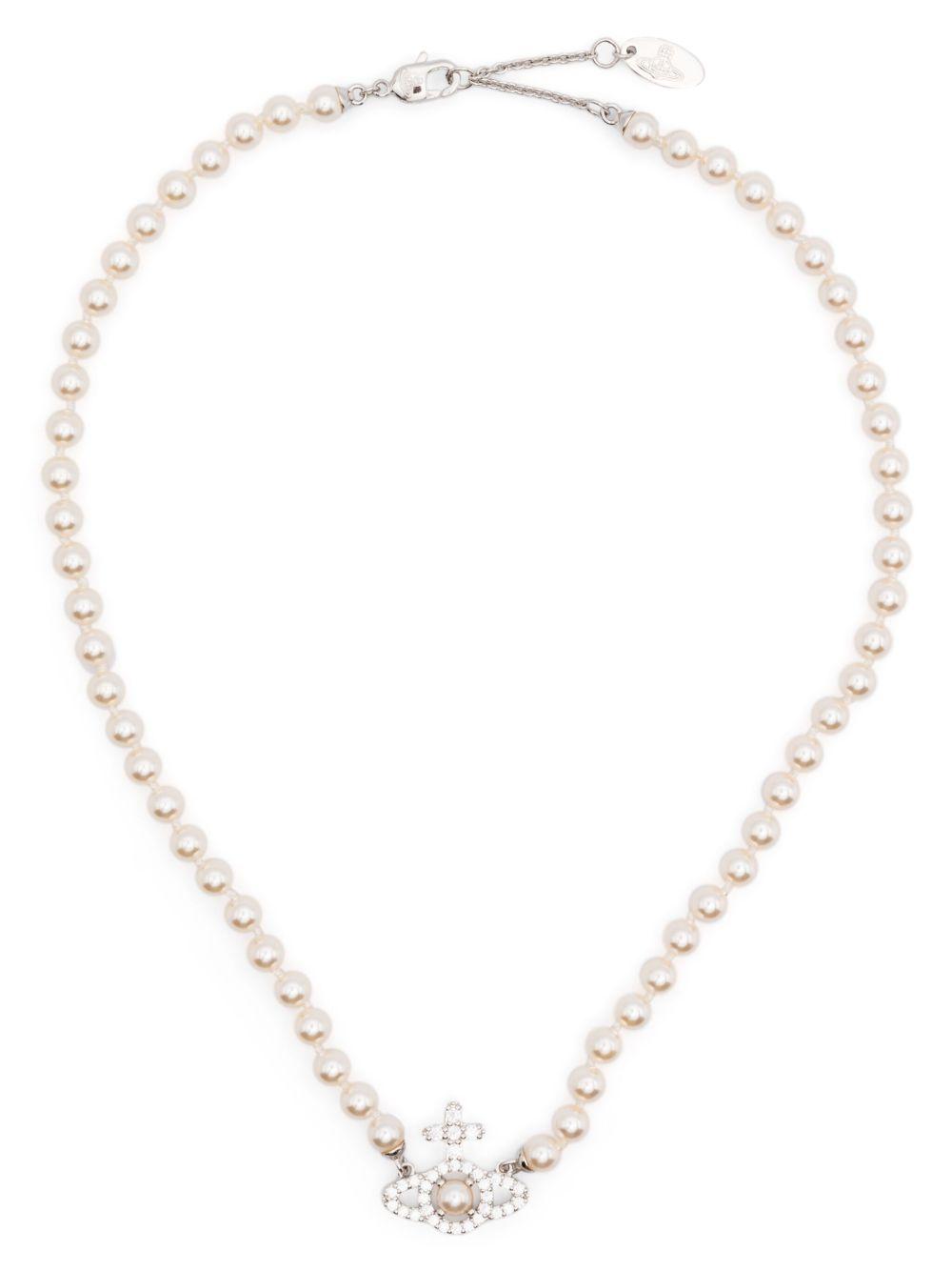 Olympia Pearl Necklace 6301011P02P373 P373 PLATINUM WHITE VIVIENNE WESTWOOD 