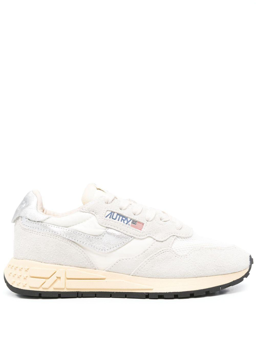 Reelwind Low sneakers in nylon and suede WWLWMU01 WHITE SILVER AUTRY 