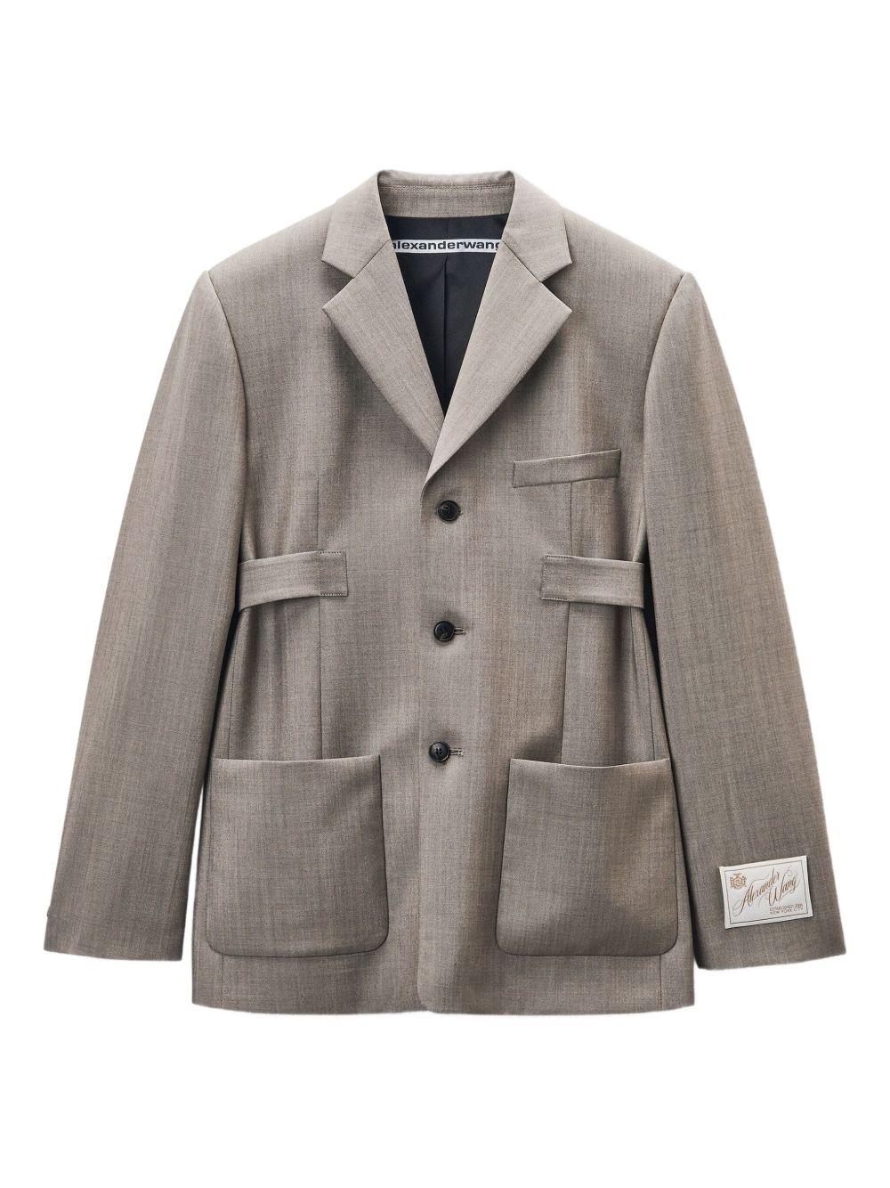 Blazer in Lana e Mohair Grigio 1WC4252673 213 MINK MELANGE ALEXANDER WANG 
