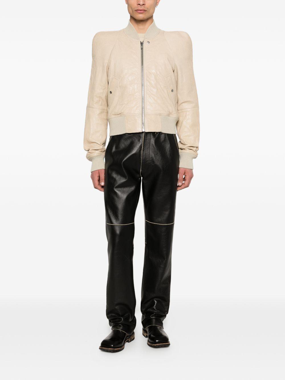 Leather Flight Bomber Jacket RR01F2710LBE 138 SAND RICK OWENS 