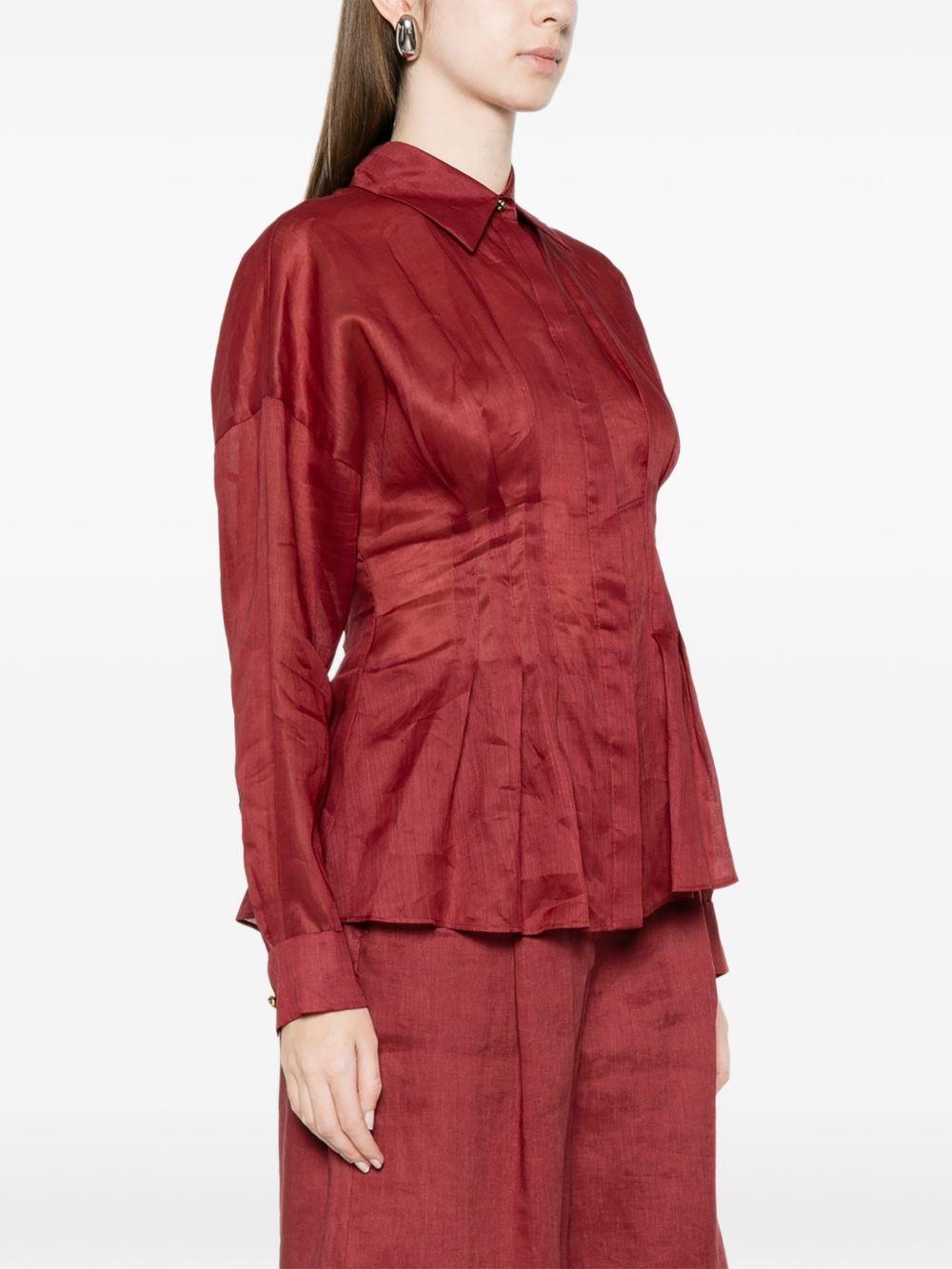 Camicia In Tela Ramie MSTORA 066 ROSSO MATTONE MAX MARA STUDIO 