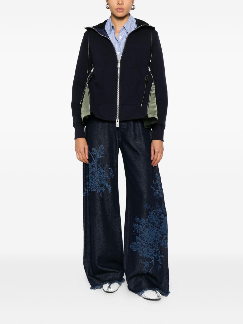 Felpa con cappuccio SCW343 212 NAVY KHAKI SACAI 