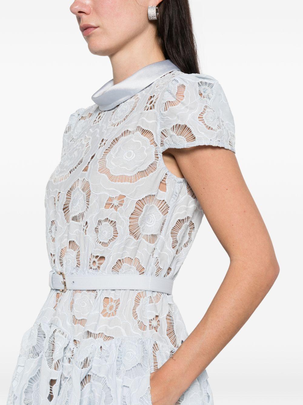 Abito Midi In Pizzo RS26167MBBL BLUE SELF-PORTRAIT 