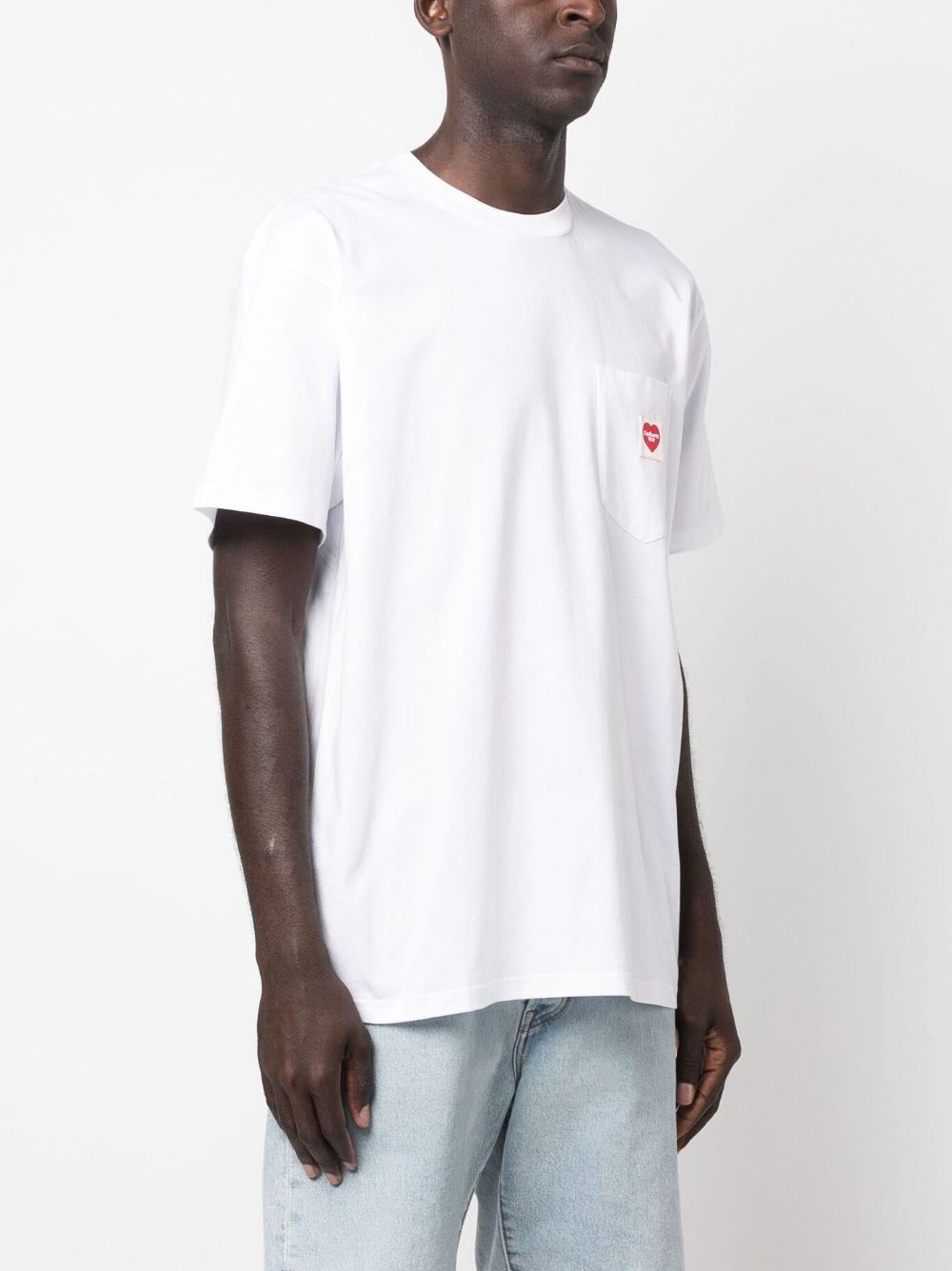 T-Shirt S/S Pocket Heart I032128 1WZXX WHITE RED CARHARTT WIP 